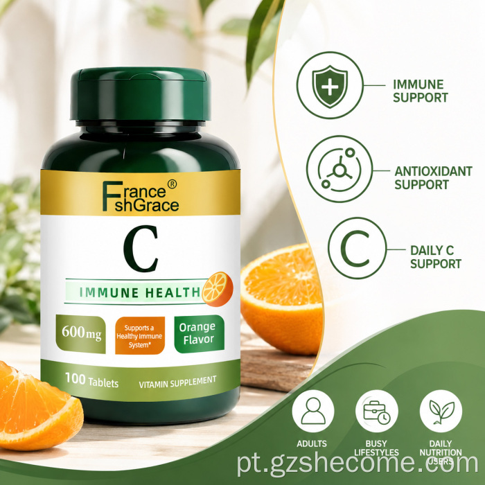 Shecome vitamina C marca suporte antioxidante para saúde imunológica